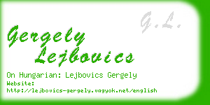 gergely lejbovics business card